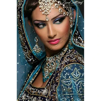 DIY 5D Diamond Malování Krásné Indické Lady Diamond Mozaika Ikona Plný Vrták Kamínky, Výšivky RA0650