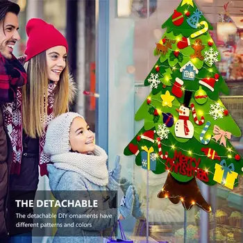DIY Cítil Vánoční Strom Světelný Zavěšení na Zeď Dekorace S String Světla Pro Domácí Party Navidad 2021 Nový Rok Dárky