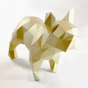 DIY Domácí Dekoraci Roztomilé Buldok Papírový Model Puzzle Hračky Pit Bull Štěně Zvířat pro Restauraci, Bar Vodotěsné Vzdělávací Model