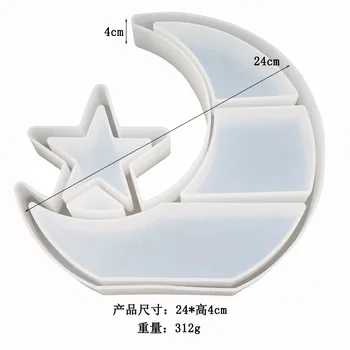 DIY Křišťálové Pryskyřice Formy Moon Star Úložný Box Velký Zásobník Stolní Lunární Zatmění Ornament Silikonové Formy