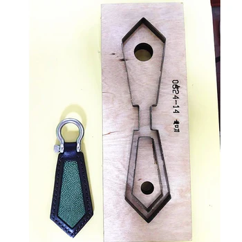 DIY kůže řemeslo kroužek na klíče dekorace nůž formy řezání zemře rukou punč nástroj vzor, 9x4cm