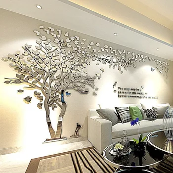 DIY Pár tree 3d akryl samolepky na zeď obývací pokoj pohovka, TV pozadí stěny vnitřní místnosti teplo dekorace domova