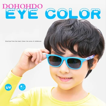DOHOHDO Teplé Barevné Flexibilní, Děti, sluneční Brýle Polarizované Eyewears Děti Objektiv Dítě Bezpečnostní Povlak Zrcadla Odstíny Volný Případě UV400