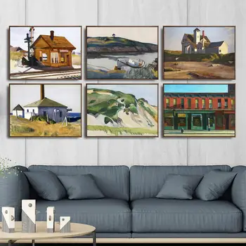 Domácí Dekoraci, Art Wall Obrázky Fro Obývacím Pokoji Plakát, Tisk Plátno, Obrazy Američan Edward Hoppe Dům mlhy znamení