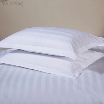 Domácí Textilní jedny Hotel Polštář Saténová Bavlna 40 Bílé Pruhované Pillowcover 50x80cm/58x88cm Velká Velikost Doprava Zdarma