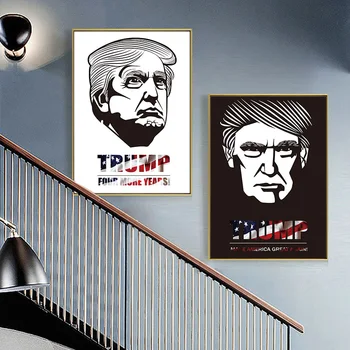 Donald Trump Prezidentem Kampaň Malířské Plátno Karikatura Plátno Wall Art Plakát Tisk Zeď Obrázky pro Obývací Pokoj Domácí Dekor
