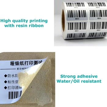 Doprava zdarma matné stříbrné PET barcode label 100 90 80 70 60 40 50 30 20 termotransferové tiskárny štítku