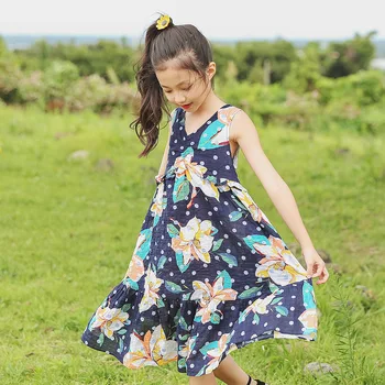 Dospívající Dívka Letní Šaty 2019 Děti Oblečení Pro Věk 9 10 11 12 Let Děti Dívky Dospívající Květinové Tisk Boho Beach Šaty