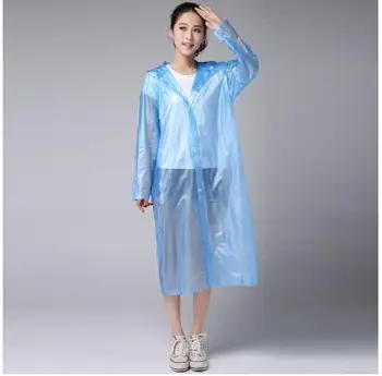 Dospělý Zahuštěný pláštěnka pončo Módní transparentní oblečení do deště student siamská dlouhé cestování, turistika PVC plastové déšť kabát