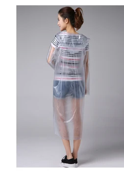 Dospělý Zahuštěný pláštěnka pončo Módní transparentní oblečení do deště student siamská dlouhé cestování, turistika PVC plastové déšť kabát