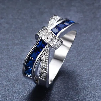 DOTEFFIL 925 Sterling Silver AAA Zirkon Fialová/Červená/Modrá Šesti Barvách Crystal Prsten Pro Ženy Módní Svatební Party Kouzlo Šperky