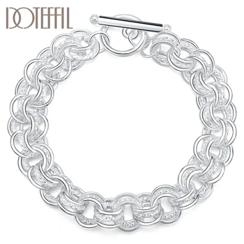 DOTEFFIL 925 Sterling Silver Geometrické Mnoha Kruh Náramek Pro Ženy, Svatební Zásnubní Večírek Šperky
