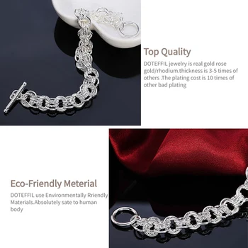DOTEFFIL 925 Sterling Silver Geometrické Mnoha Kruh Náramek Pro Ženy, Svatební Zásnubní Večírek Šperky