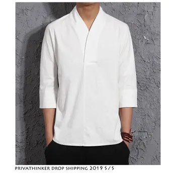 Dropshipping Muži Pevné Harajuku Letní Trička 2020 Streetwear Prádlo Košile Pánské Módy Mužské Čínský Styl Vintage Bílé Košile