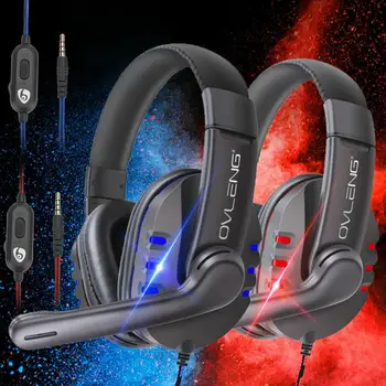 Drátové Herní Headset Sluchátka Prostorový Zvuk, Hluboké Basy Stereo Sluchátka S Mikrofonem Pro PS4//Xbox One/PC/Telefon