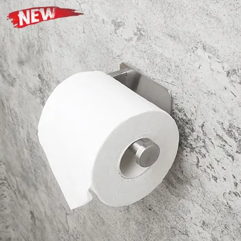 Držák Na Toaletní Papír Samolepící Držák Toaletního Papíru Pro Koupelny Nalepit Na Zeď Z Nerezové Oceli, Kartáčovaný Domácí Koupelny Nástroje