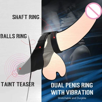 Dual Napínací Kroužky pro Páry Mužské Masturbant pro Muže, Péro, Penis Ring Erotické Sex Produktu hračky Obchod pro Muže Bez Vibrátor Masáž
