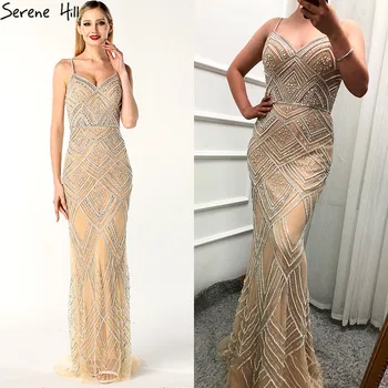 Dubaj Nový Luxusní Sexy bez Rukávů Večerní Šaty Mořská panna Diamond Lištování Mořská panna Večerní Šaty 2020 LA6628