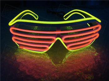 Dva-Barva Žaluzie Režimy EL Blesk Brýle, Hračky Světelný Osvětlení Barevné Zářící ve tmě DJ Karneval Taneční Bar Párty Hračky