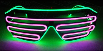 Dva-Barva Žaluzie Režimy EL Blesk Brýle, Hračky Světelný Osvětlení Barevné Zářící ve tmě DJ Karneval Taneční Bar Párty Hračky