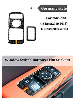 Dveře auta Tlačítek Panelu z Uhlíkových Vláken Auto Samolepky, Kryty Pro Mercedes Benz A/B/C/E Třída GLE GLA ML, GL Příslušenství