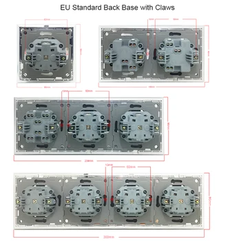Dvoulůžkový Wallpad Kovové EU Schuko Zásuvka s 2 USB Nabíjecí Výstup 5.1 DC 2.1 A Pro EU Kolo Box Zásuvka s Drápy