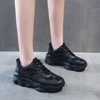 Dámské boty Chunky 2020 podzim zimní Módní ležérní Ženy Platforma bílá černá sportovní chůze ženy obuv 8h40