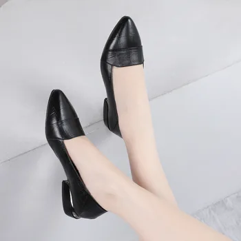 Dámské boty Nové módní kožené singl boty měkké podrážky pohodlné non-slip měkké kůže casual boty velké velikosti boty