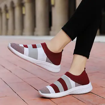 Dámské boty nové módní lehké pletené ležérní obuv žena prodyšný mesh boty ženské obuvi tenis feminino