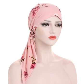 Dámské muslimské tisk vnitřní hidžáb szp Rakoviny Chemoterapii turban klobouk, bavlna turban szp pokrývky hlavy arabských zabalte hlavu šátek vlasy příslušenství