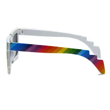 Dámské Vintage Náměstí Novinkou Mozaika Sluneční Brýle Unisex Barevné Pixel sluneční Brýle Pro Muže Módní Brýle UV400 Brýle