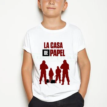 Dítě chlapec a dívka La Casa De Papel Vtipný Design T Shirt Peníze Loupež Tees TV Seriál děti Trička topy House of Paper T-Shirt
