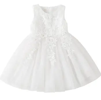 Dívka šaty Letní bílý Ok sukně Tutu Krajka Princezna šaty