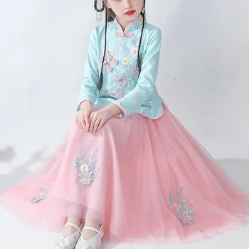 Děti Dívky Šaty Čínský Styl Hanfu Nový Rok Party Šaty Králičí Princezna Dívky Šaty Děti je Tradiční Šaty