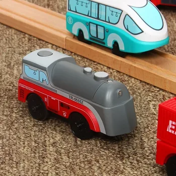 Děti Elektrický Vlak Hračky Set Magnetický Vlak Diecast Hrací Hračky Vhodné pro Standardní Dřevěné železniční Trati Sada Dřevěných Železničních Bri-o