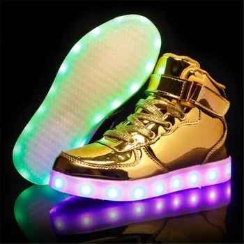Děti Ležérní boty Módní Lehké Tenisky USB LED Světelný Osvětlené Boty Děti Chlapci Dívky Byty Sportovní boty 019