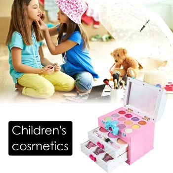 Děti Make-up Sada Kosmetických Kit Bezpečné Non-toxické Hračky Make-up Set Předškolní Děti Dívka Make-up Přenosný Box Pro Děti Dárky