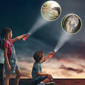Děti Otočný Kreslený Zvíře Dinosaurus Styl LED Svítilna Projektoru Dítě Spát, Světlo, Svítilna, LED Světelný Light-up hračka