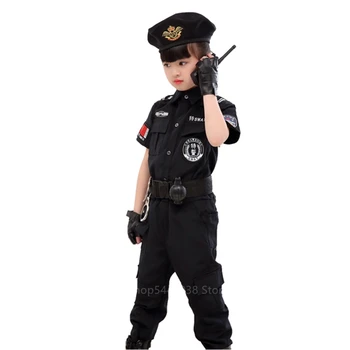 Děti Provoz Speciální Policejní Halloween, Karneval, Párty Výkon Policisté Uniformy Děti Armádu Chlapce Cosplay Kostýmy 110-160CM