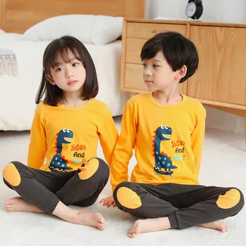 Děti Pyžama Dětské Oblečení Set Děti Dinosaurus Karikatura Oblečení Na Spaní Podzim Bavlněné Noční Prádlo Chlapci Dívky Zvířat Pyžamo, Pyžama Nastavit