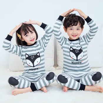 Děti Pyžama Sada Baby Girl Oblečení Dlouhý rukáv Děti Karikatura oblečení na Spaní Bavlněné Pyjama Inflantil Chlapci Pyžama noční Prádlo Batole