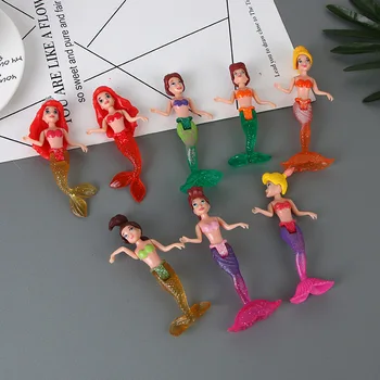 Děti, ručně vyráběné hračky 8 mořská panna princezna panenka panenky mikro krajiny, scéna, hračky, děti, dárek, dekorace dort dekorace náhodné 2ks