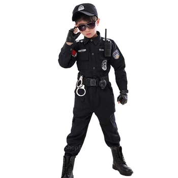 Děti Speciální Dopravní Policie, Halloween, Karneval, Párty Výkon Policisté Uniformy Děti Armádu Chlapce Cosplay Kostýmy 110-160CM