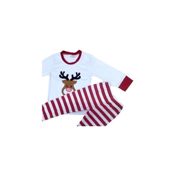 Děti vánoční oblečení s výšivkou sobů děti dlouhý rukáv pyžama dívka a chlapec vysoce kvalitní zimní oblečení