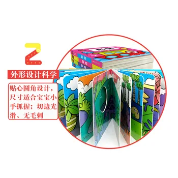 Dětské 3D Flip Knihy Osvícení Kniha Naučte Číňan angličtina Pro Děti obrázkovou Knížku Pohádkový Batolata ve Věku 0 až 3, 10 ks/sada