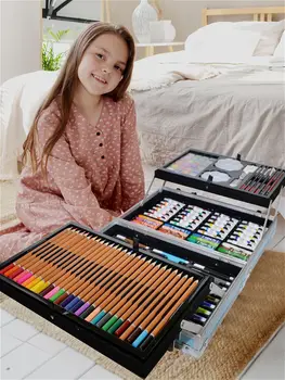 Dětské barevné tužky sada umělec kresba tužkou marker pen kartáč kreslení nástroje sada