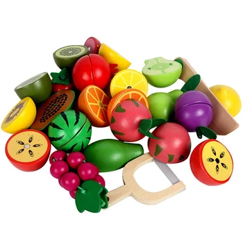 Dětské Dřevěné Magnetické Řez Ovoce A Zeleniny, Dítě řezat A Řezat Domácí Kuchyně Hračky