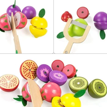 Dětské Dřevěné Magnetické Řez Ovoce A Zeleniny, Dítě řezat A Řezat Domácí Kuchyně Hračky