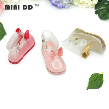 Dětské Jelly Boty Mini DD vysoce kvalitní Dívky Rainboots Děti Módní Jiskru princezna luk boty Plážové boty DD008