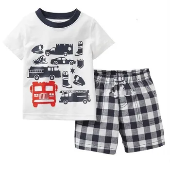 Dětské oblečení obleky pro chlapce, sada dětské sportovní obleky Letní krátký rukáv T-košile+šortky Set pro děti oblečení pro maloobchodní